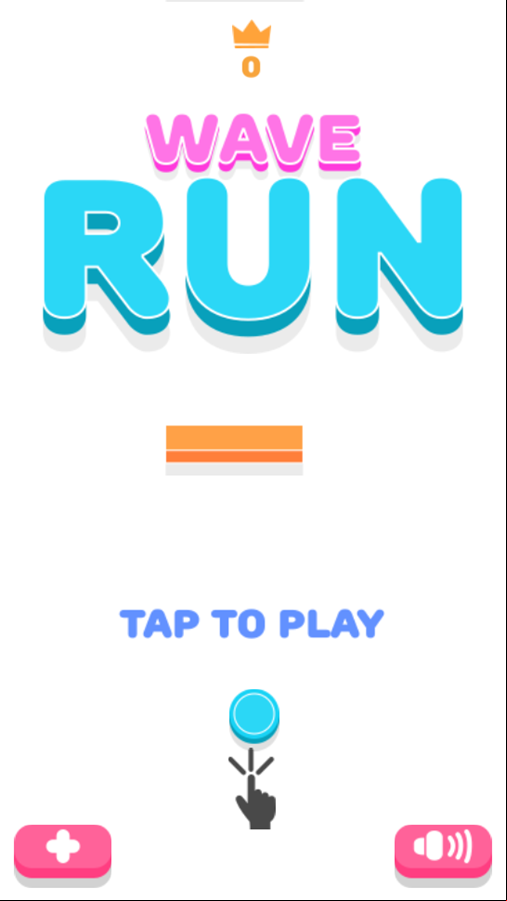 Wave Run Game Welcome Screen Screenshot.
