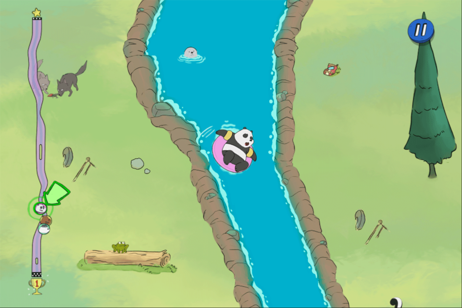 We Bare Bears Beary Rapids Game Screenshot.