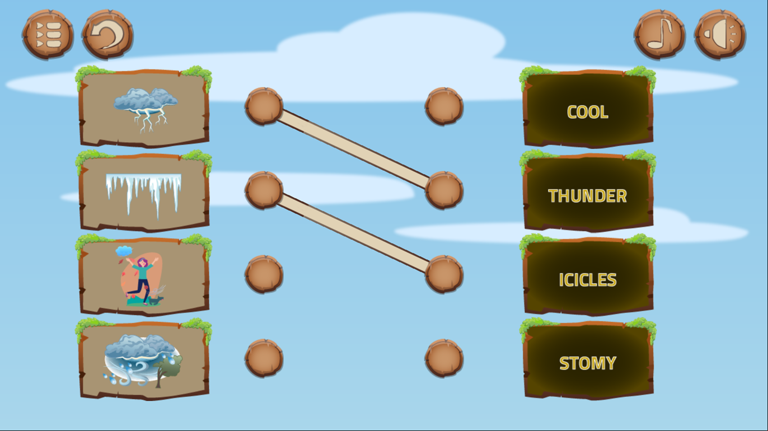 Weather Wits Game Level Play Screenshot.