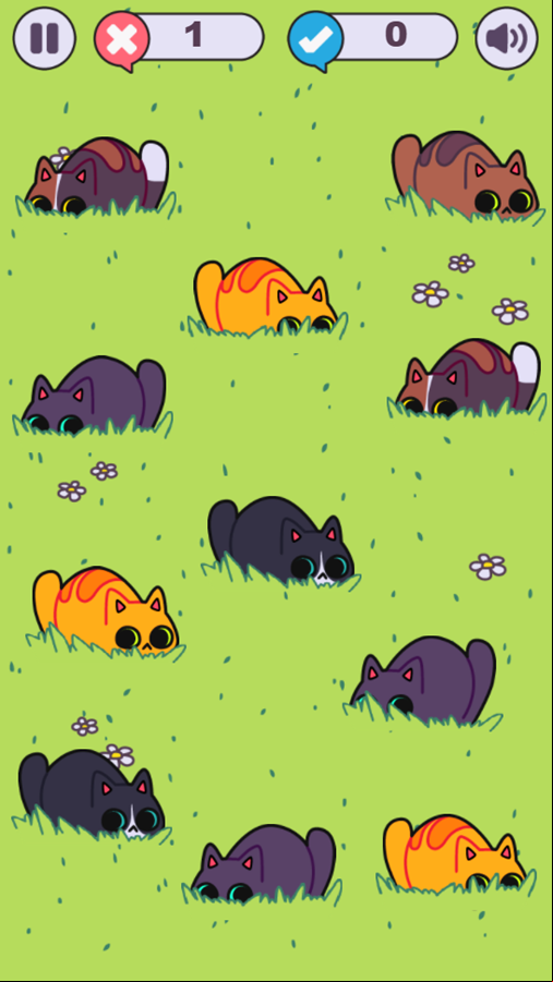 Whack a Cat Game Welcome Screen Screenshot.