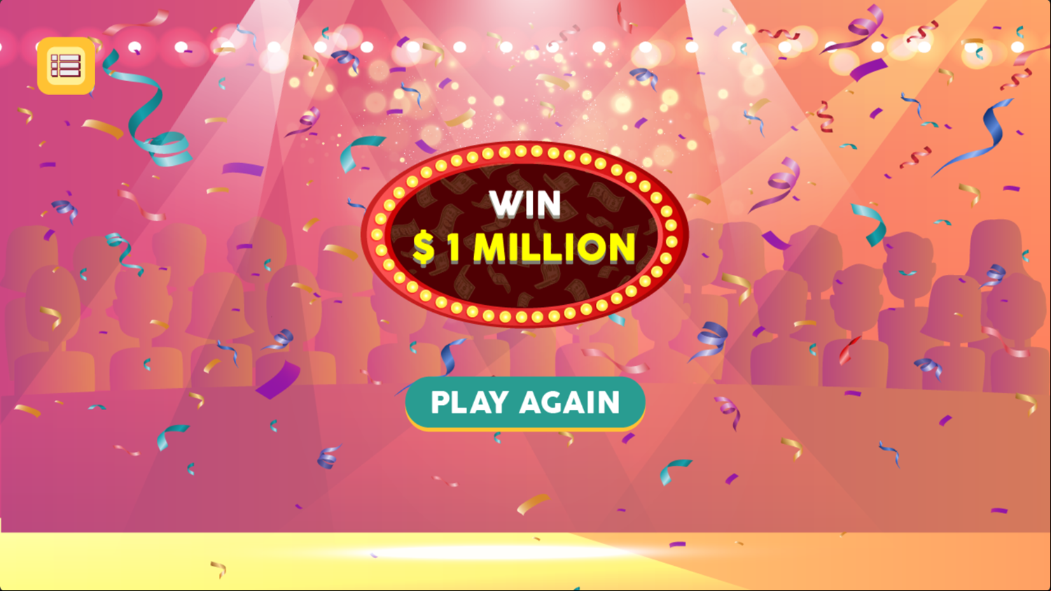 Who is the Kid Millionaire Game Complete Screenshot.