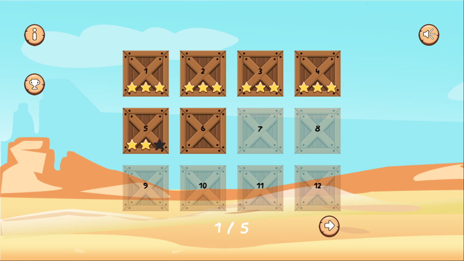 Wild Cowboy Level Select Screenshot.
