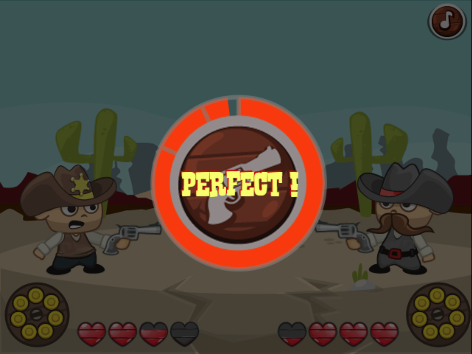 Wild West Shootout Game Perfect Timing Screenshot.