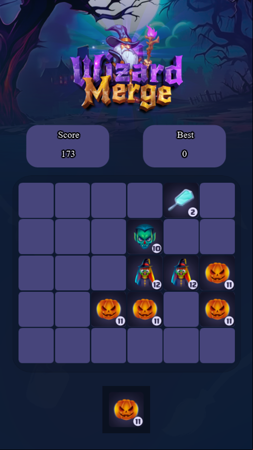 Wizard Merge Game Level Play Screenshot.