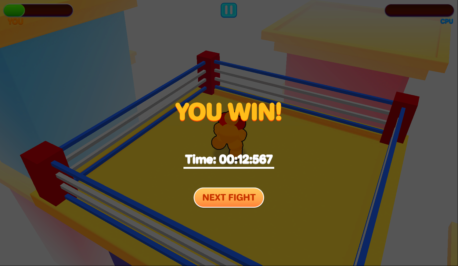 Wobbly Boxing Game Level Win Screenshot.
