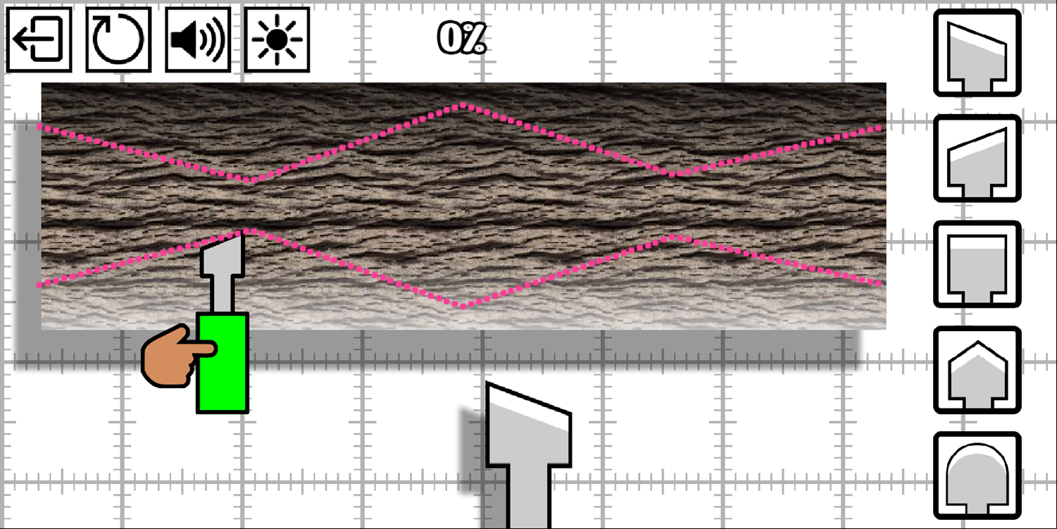 Wood Turning Game Level Start Screenshot.