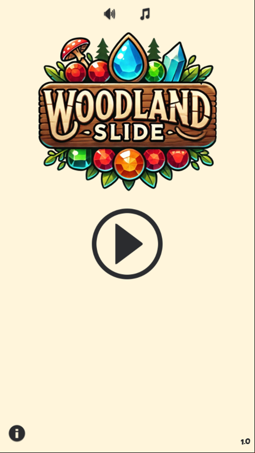 Woodland Slide Game Welcome Screen Screenshot.