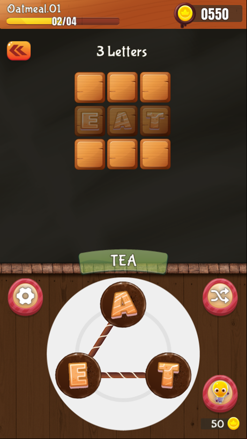 Word Cake Game Play Screenshot.