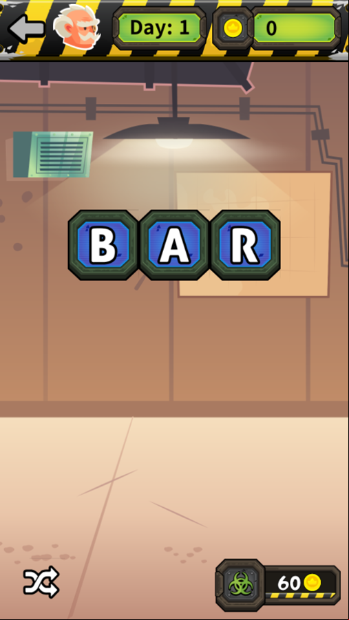 Word Factory Game Level Play Screenshot.