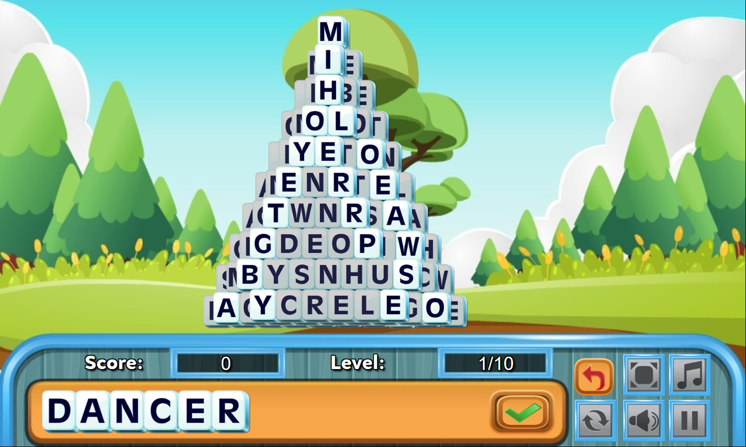 Word Mahjong Game Play Screenshot.