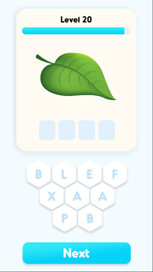 Word Quest Game Final Level Screenshot.