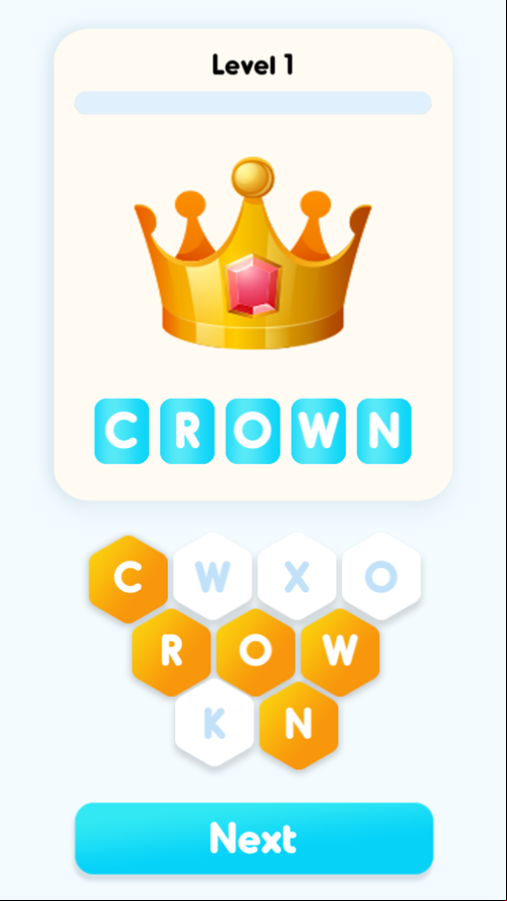 Word Quest Game Level Play Screenshot.