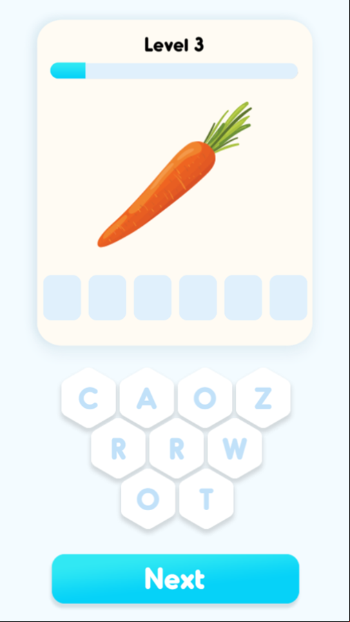Word Quest Game Next Level Screenshot.