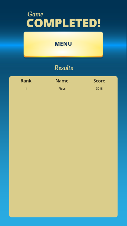 Words Battle Game Score Screenshot.