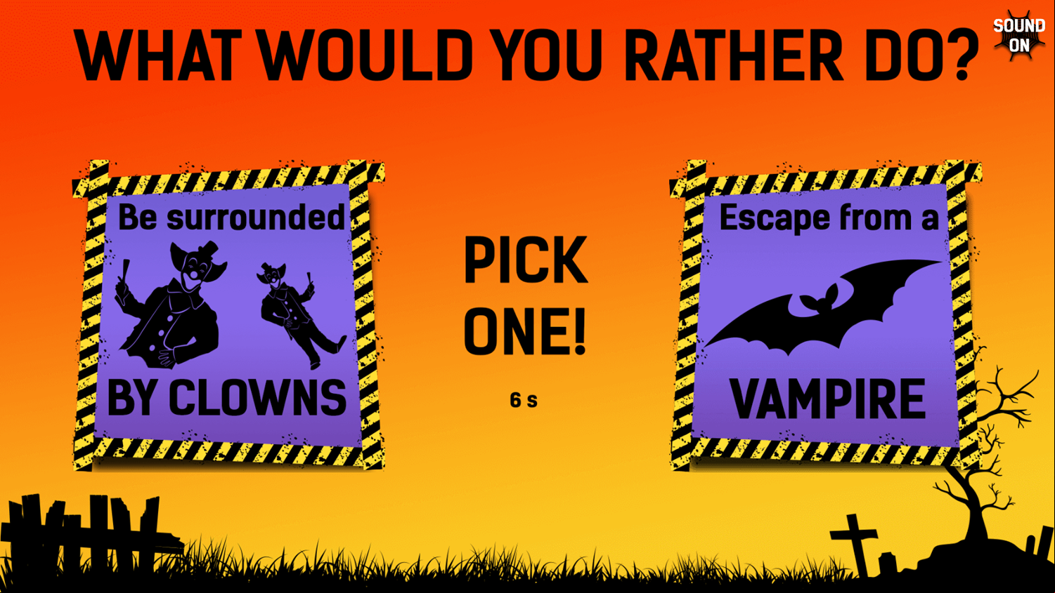 Would You Rather Halloween Edition Game Questions Screenshot.