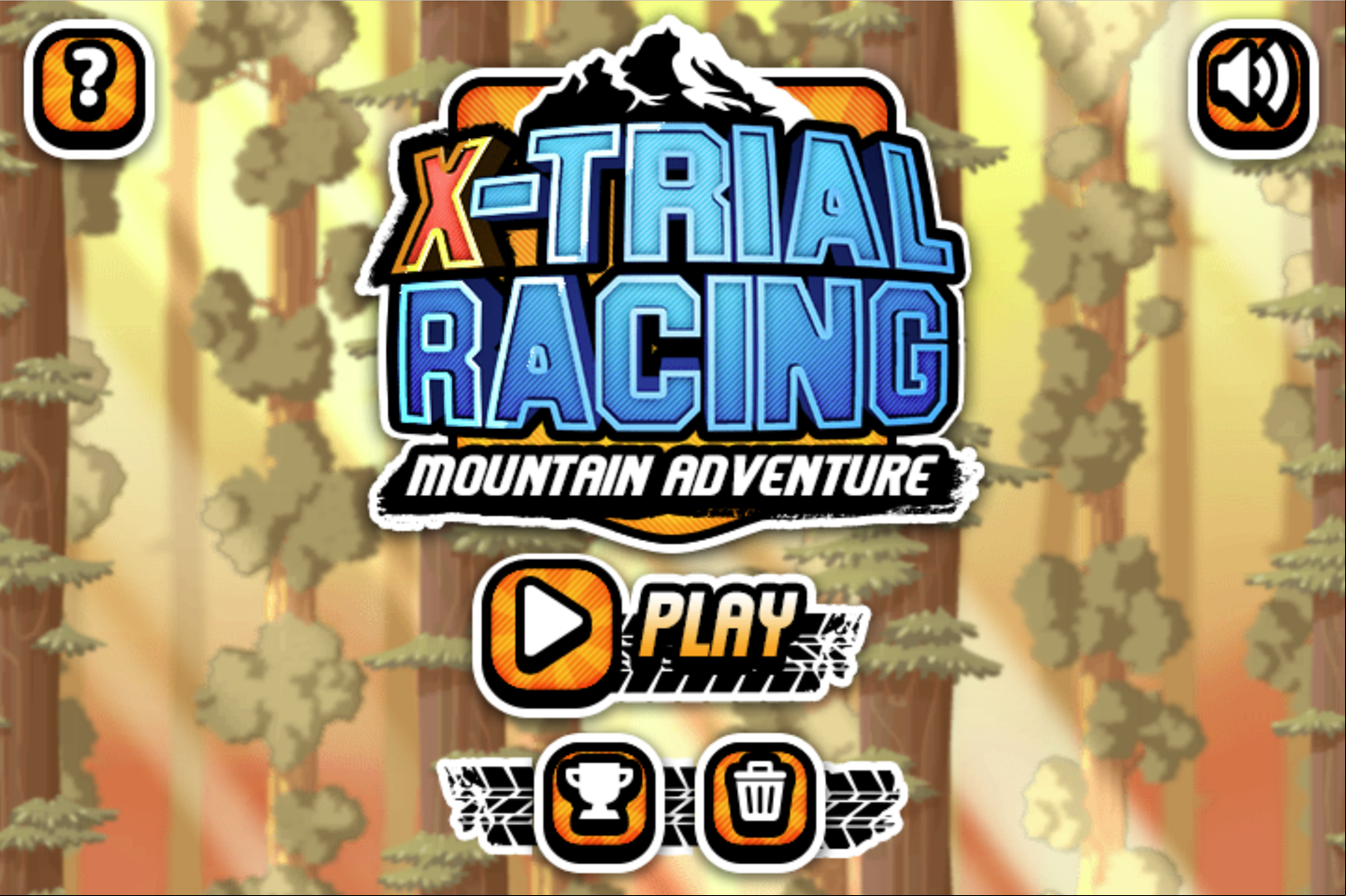 X-Trial Racing Mountain Adventure Game Welcome Screen Screenshot.