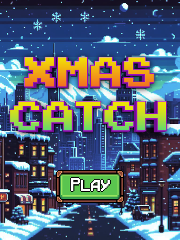 Xmas Catch Game Welcome Screen Screenshot.
