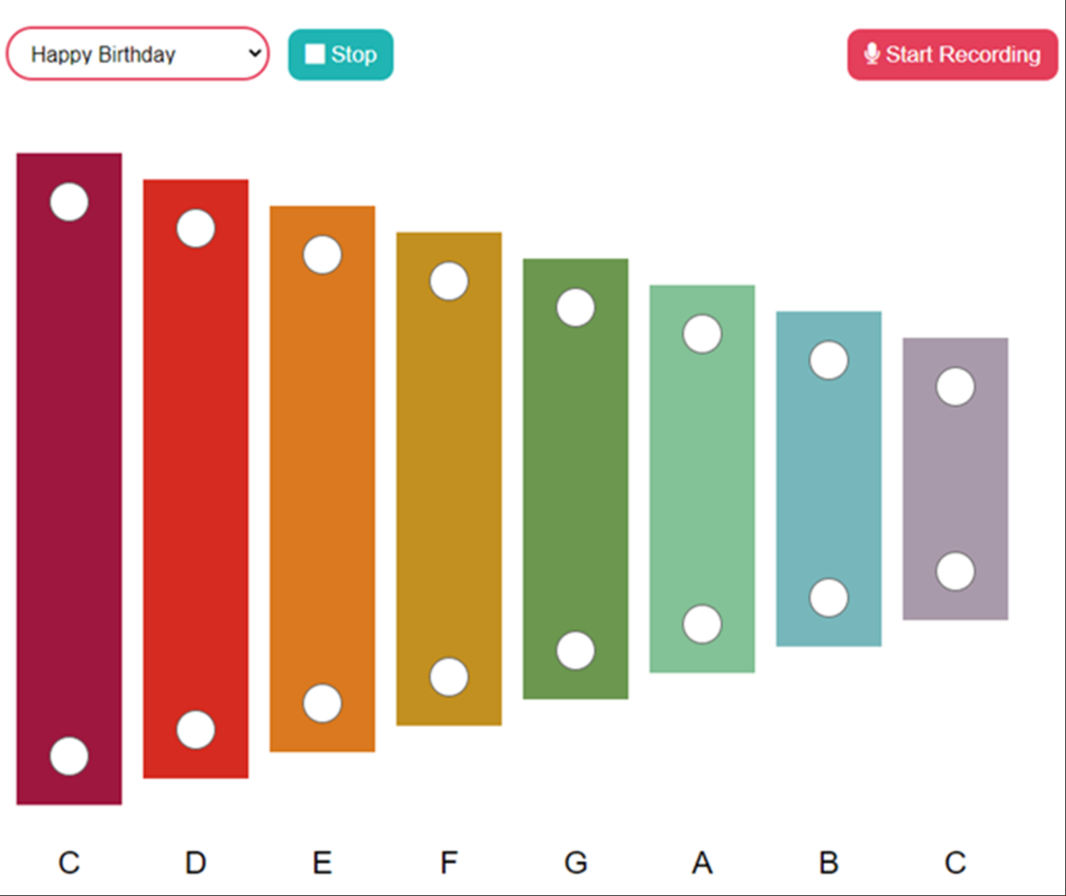 Xylophone Playing the Happy Birthday Song Screenshot.