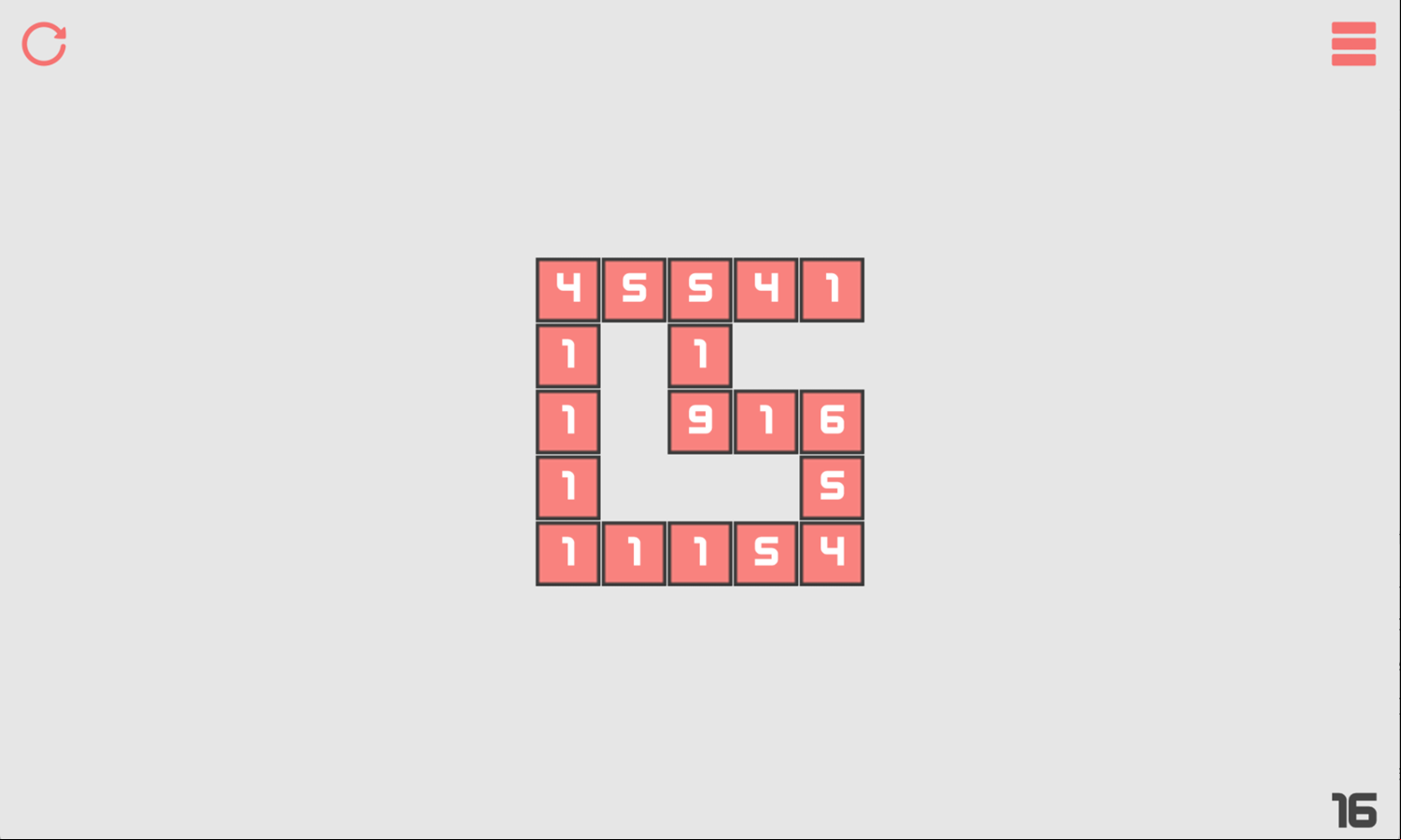 Zero Numbers Game Screenshot.
