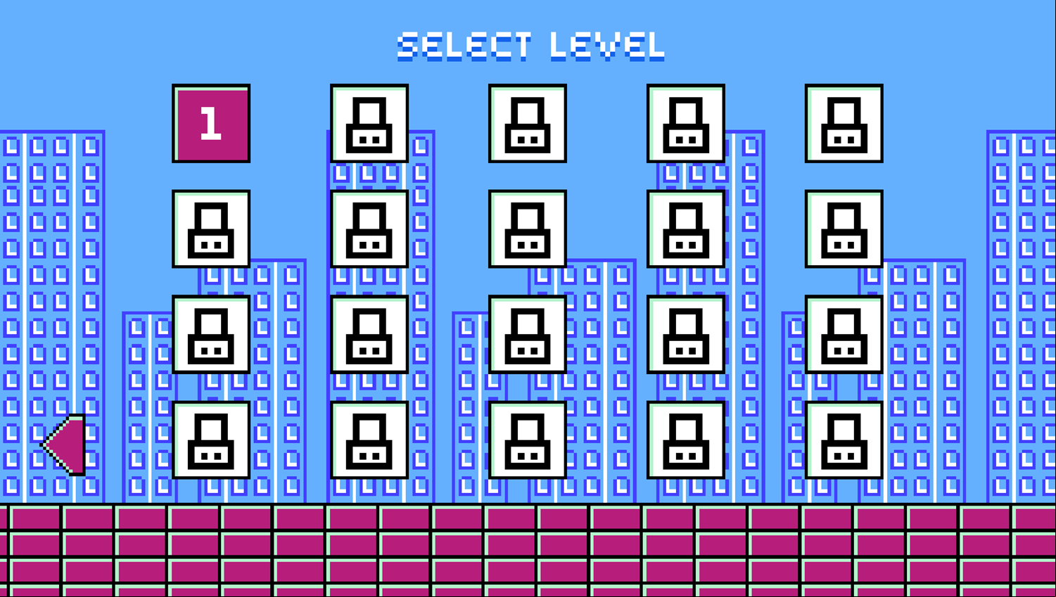 Zizo Adventure Game Select Level Screenshot.