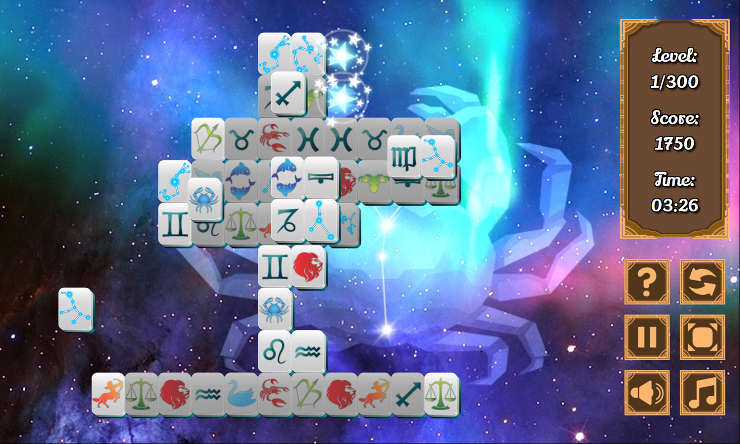 Zodiac Mahjong Game Play Screenshot.