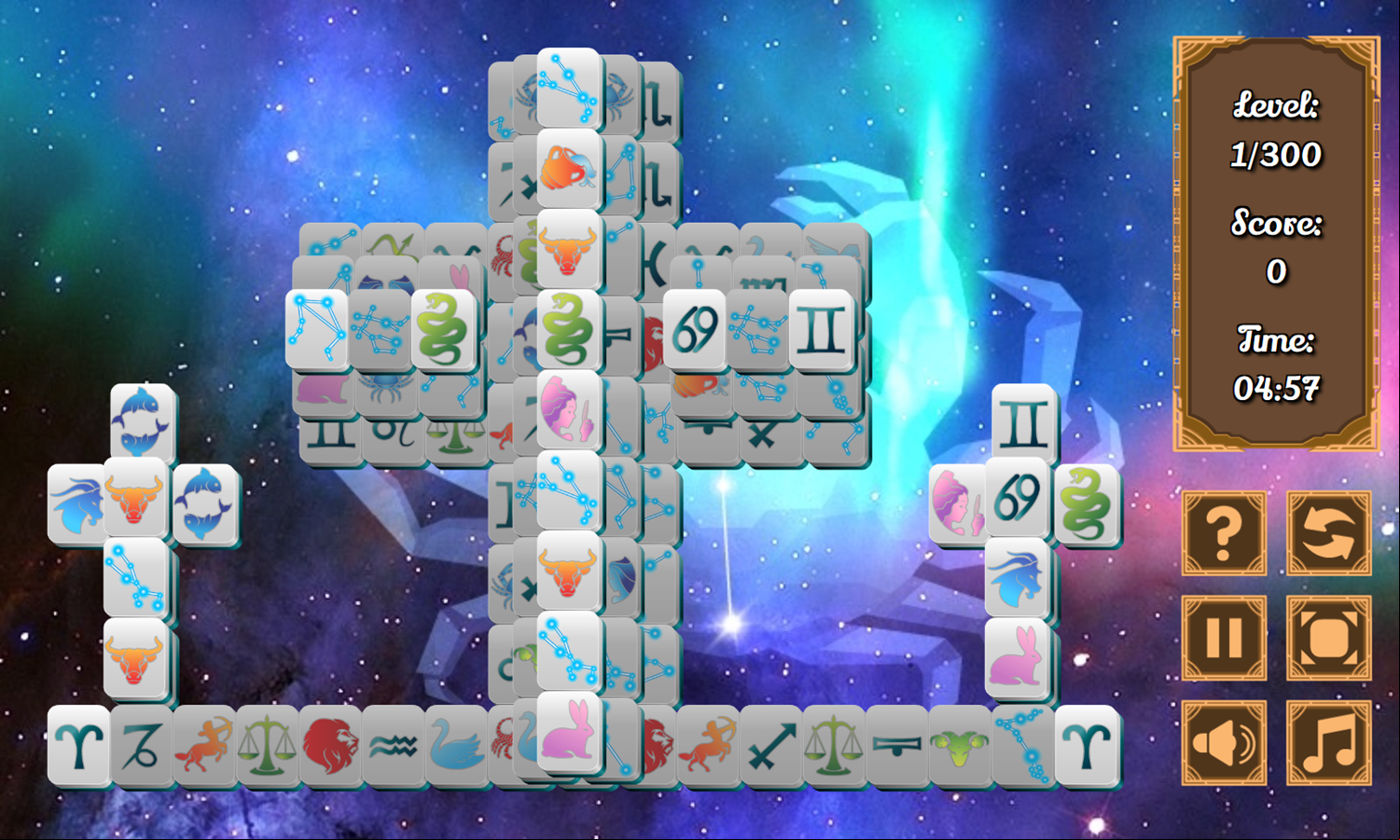 Zodiac Mahjong Game Start Screenshot.