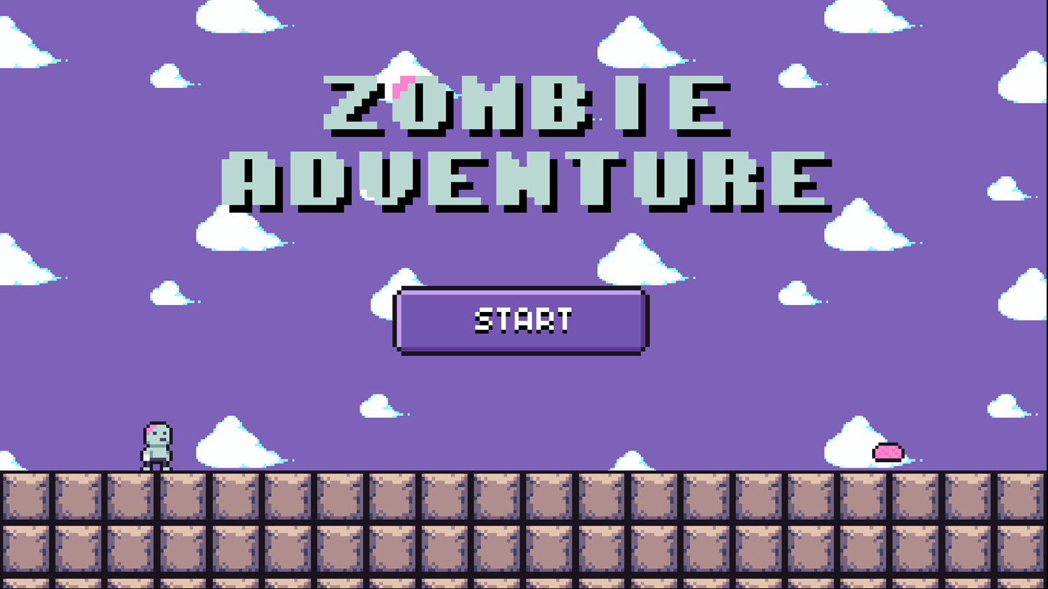Zombie Adventure Game Welcome Screen Screenshot.