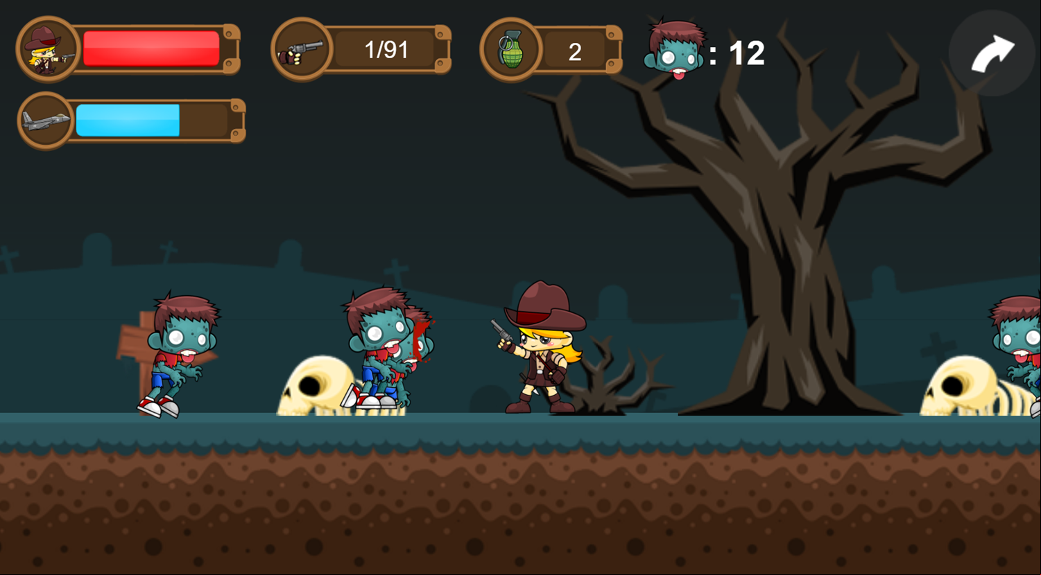 Zombie Attack Game Play Screenshot.