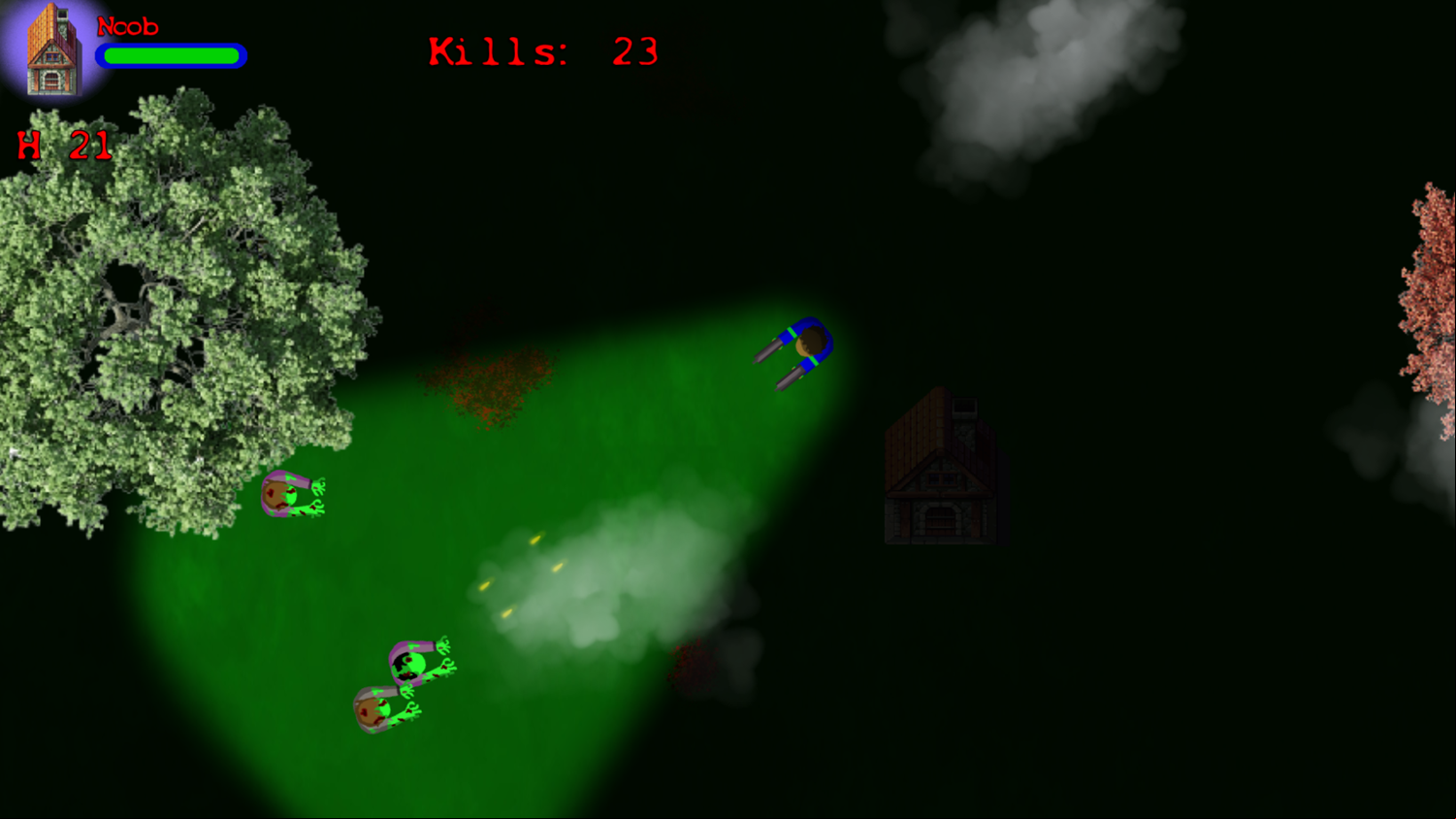 Zombie Defense Game Welcome Screen Screenshot.