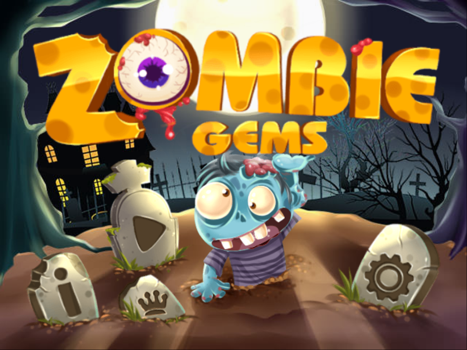 Zombie Gems Game Welcome Screen Screenshot.