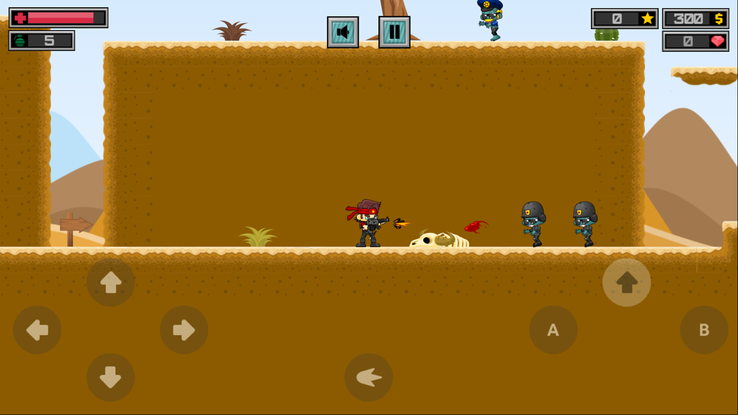 Zombies Assault Game Level Start Screenshot.