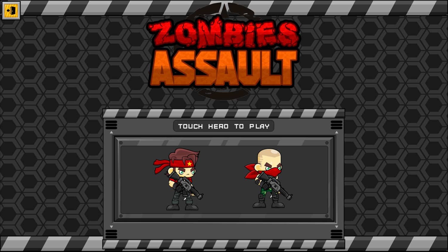 Zombies Assault Game Select Hero Screenshot.