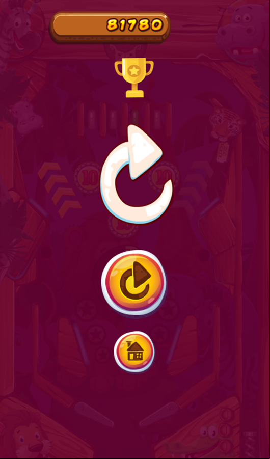 Zoo Pinball Game Over Screenshot.