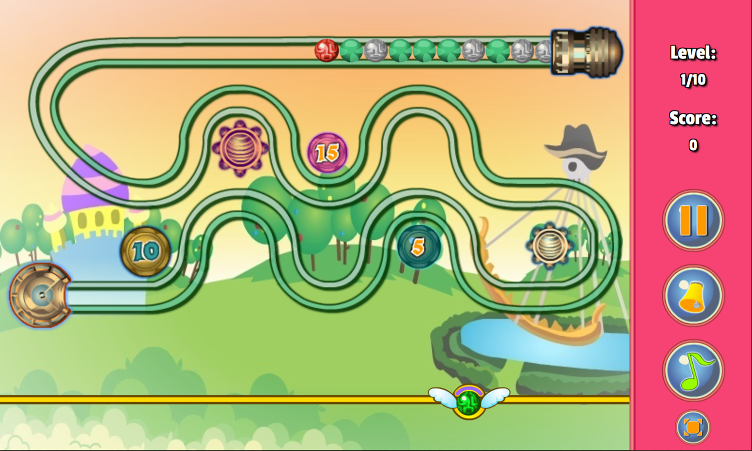 Zuma Ball Game Start Screenshot.